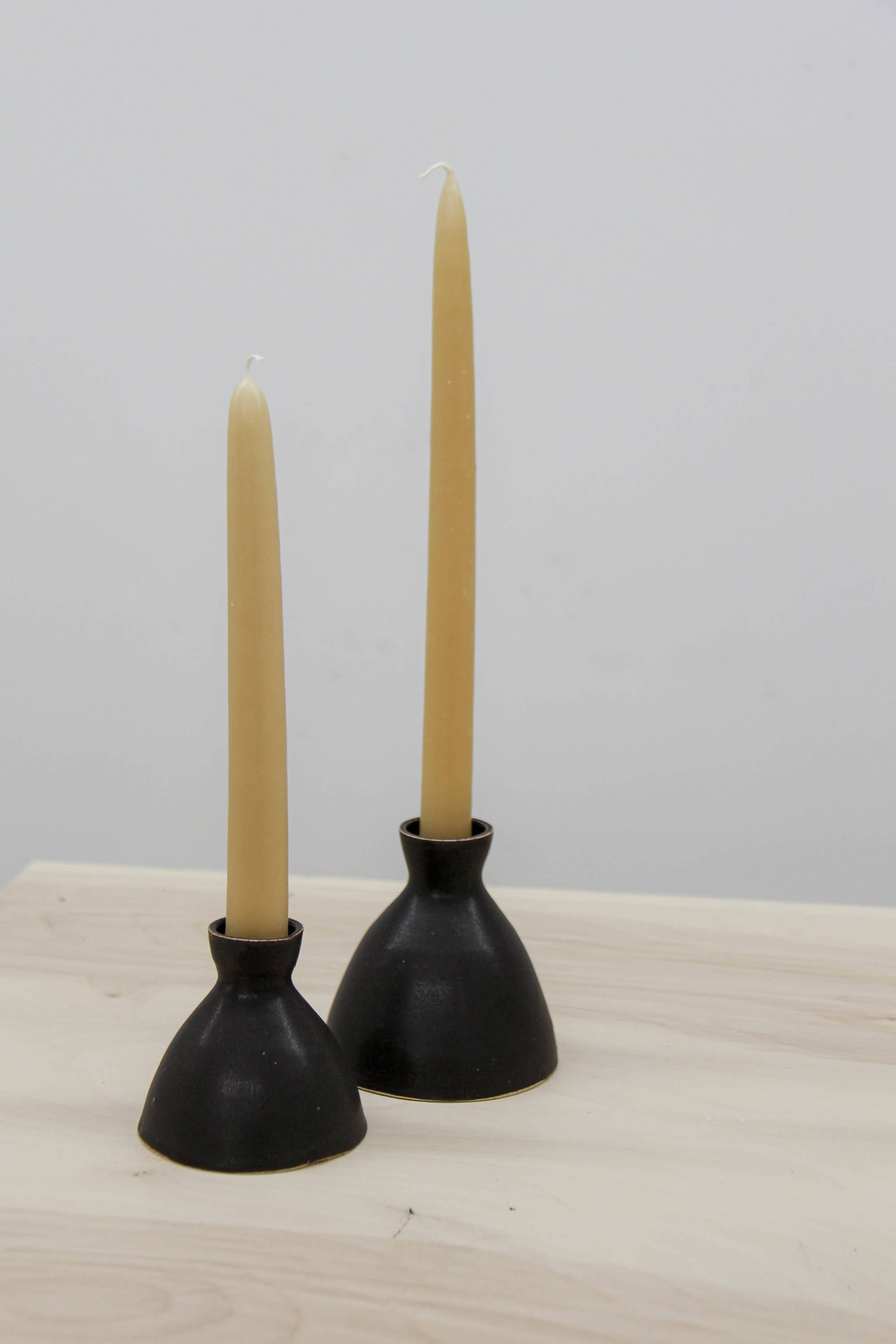 JordanBCeramics - Wholesale Candle holder - Matte Black Ceramic Candle Taper Holder2