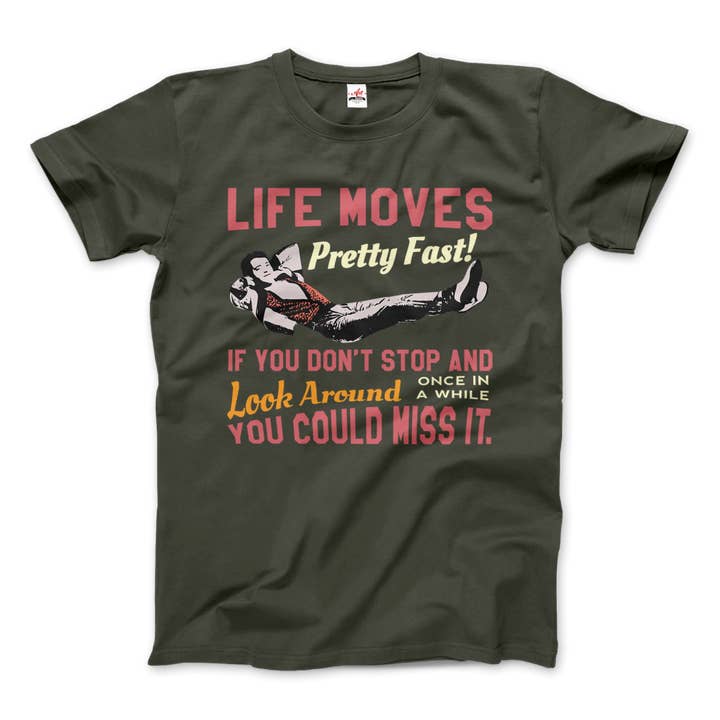 Art-O-Rama Shop - Wholesale Screen Printed T-Shirt - Unisex - Ferris Bueller's Day Off Life Moves Pretty Fast T-Shirt9