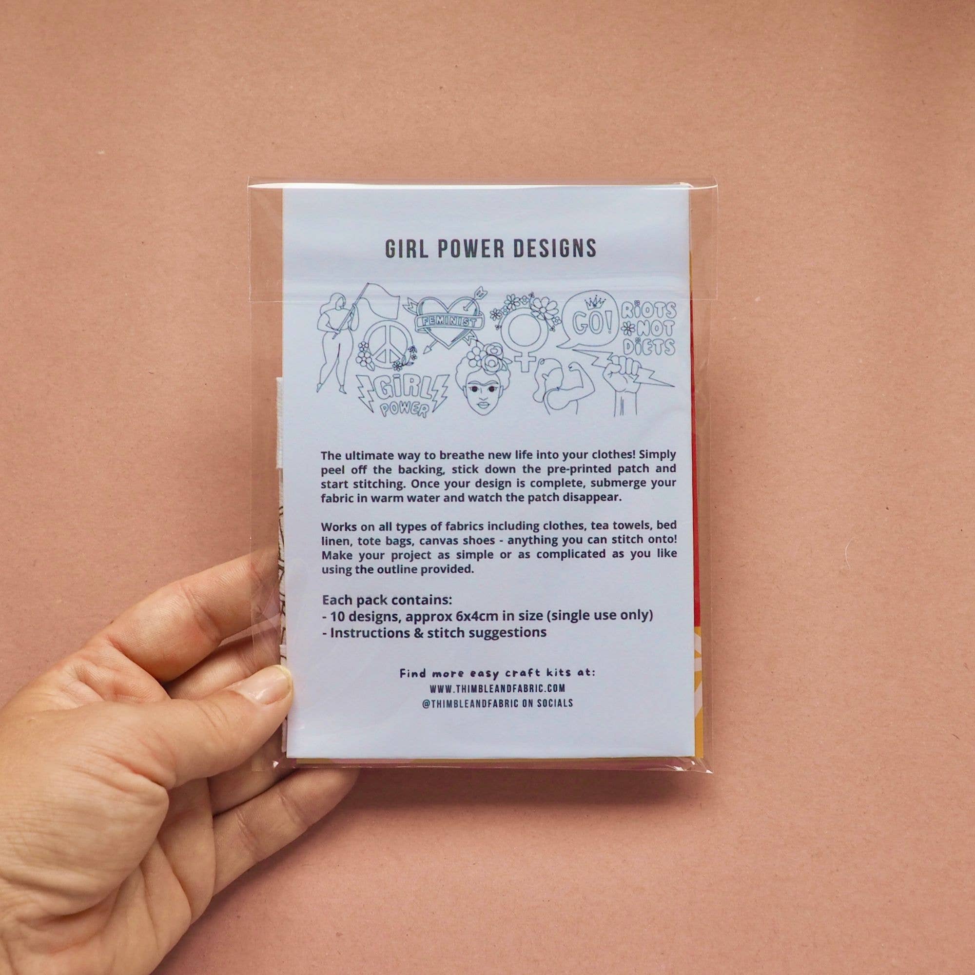 Thimble and Fabric - Wholesale Embroidery/Cross Stitch Supplies - Stick and Stitch Embroidery Patches Girl Power Designs3