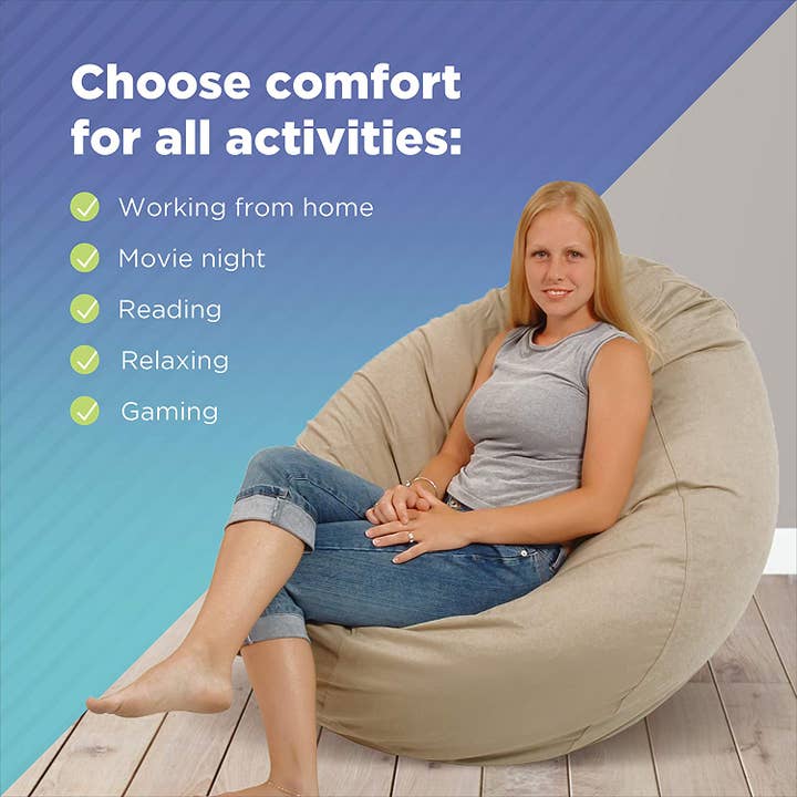 Bean Products - Wholesale Chair - Hemp Bean Bag Chair Lounger - Adult size Comfy Bean