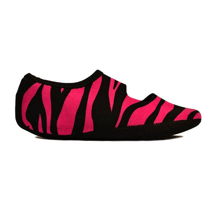 Mary Janes Slippers: Pink Zebra for wholesale by Nupouch / Nufoot