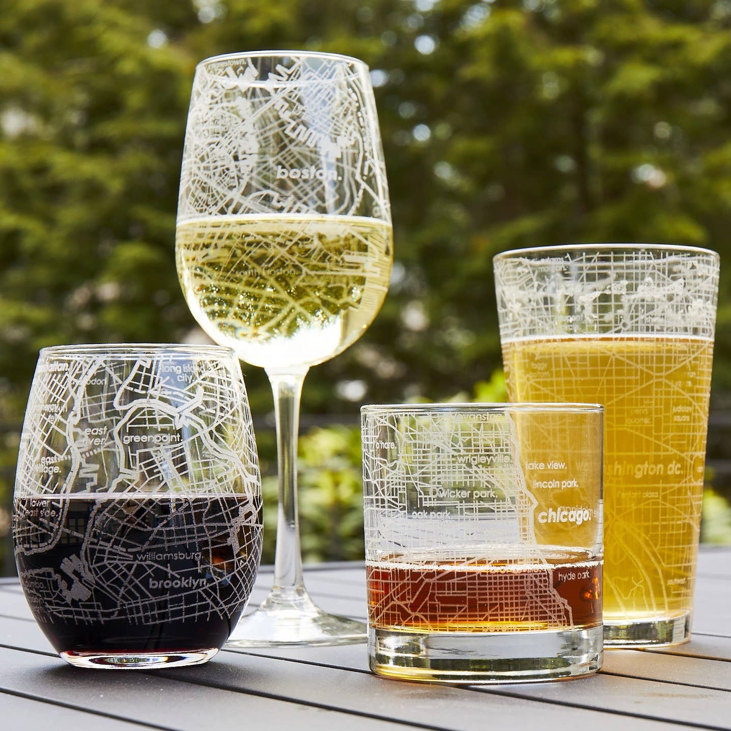 Well Told - Vente Verres à vin - GRAVURE PERSONNALISÉE - Carte de ville / village des États-Unis - Verre à vin sans pied4