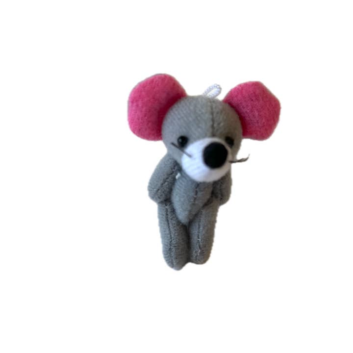 The Gifted Rat - Wholesale Stuffed/Plush Toy - Kids & Baby - Miniature Plush Gray Mouse Backpack Charm Pocket PalÂ