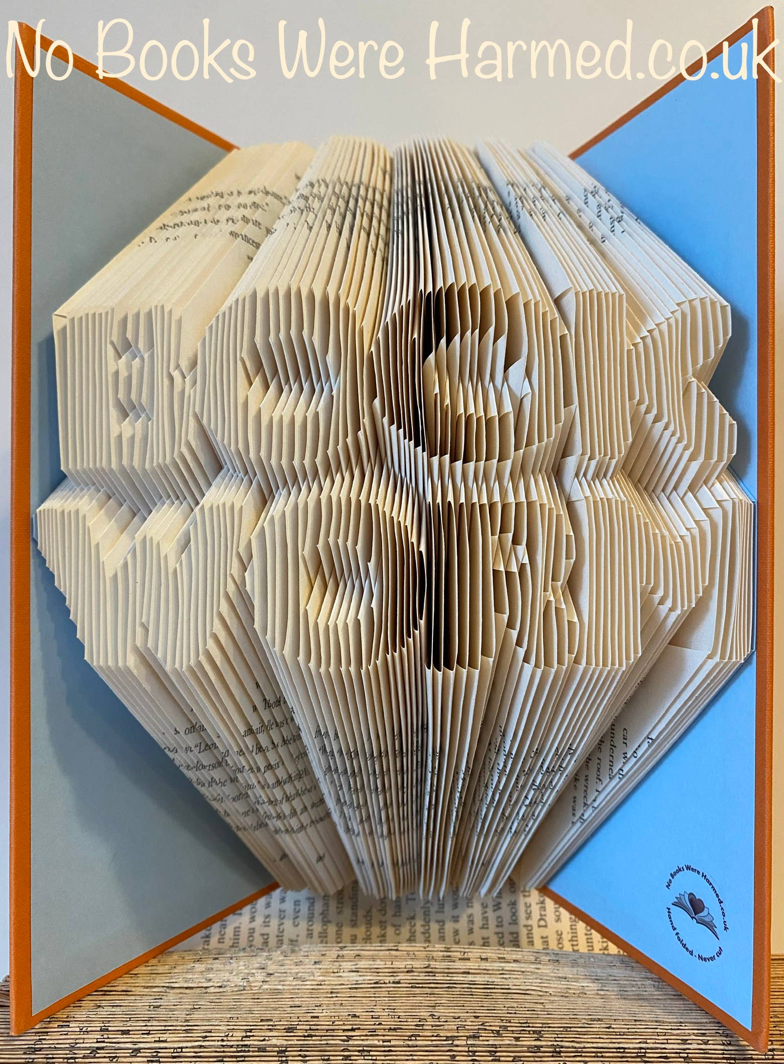 No Books Were Harmed.co.uk – wholesale Sculpture – BOOK WORM Hand Folded Book Art Sculpture Gift2