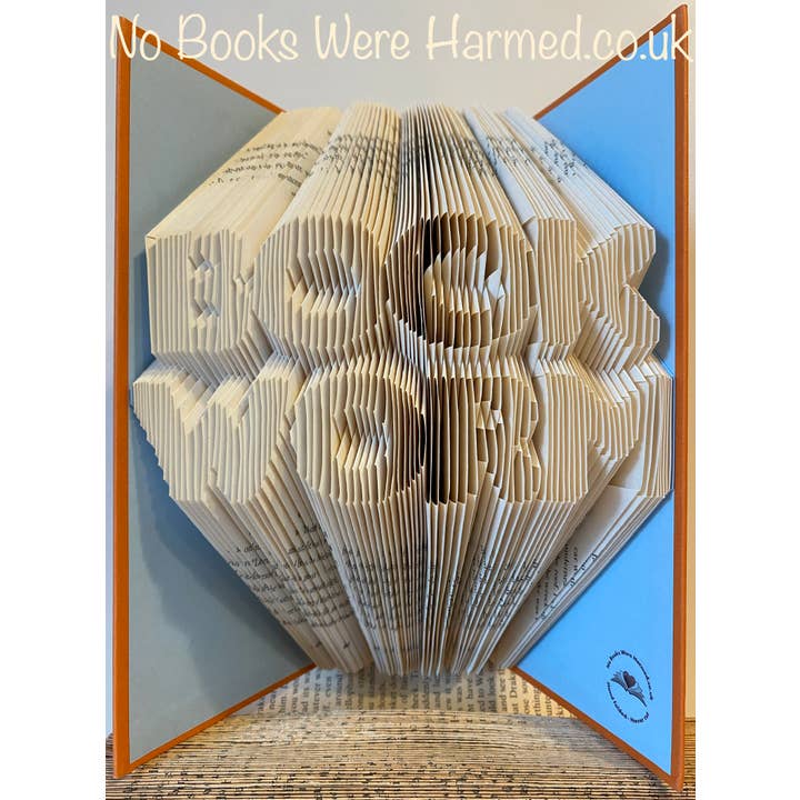 No Books Were Harmed.co.uk – wholesale Sculpture – BOOK WORM Hand Folded Book Art Sculpture Gift2