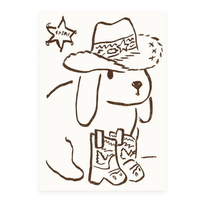 L'Atelier Samedi - Wholesale Postcard - Postcard Sheriff Bunny (Risograph) | Easter