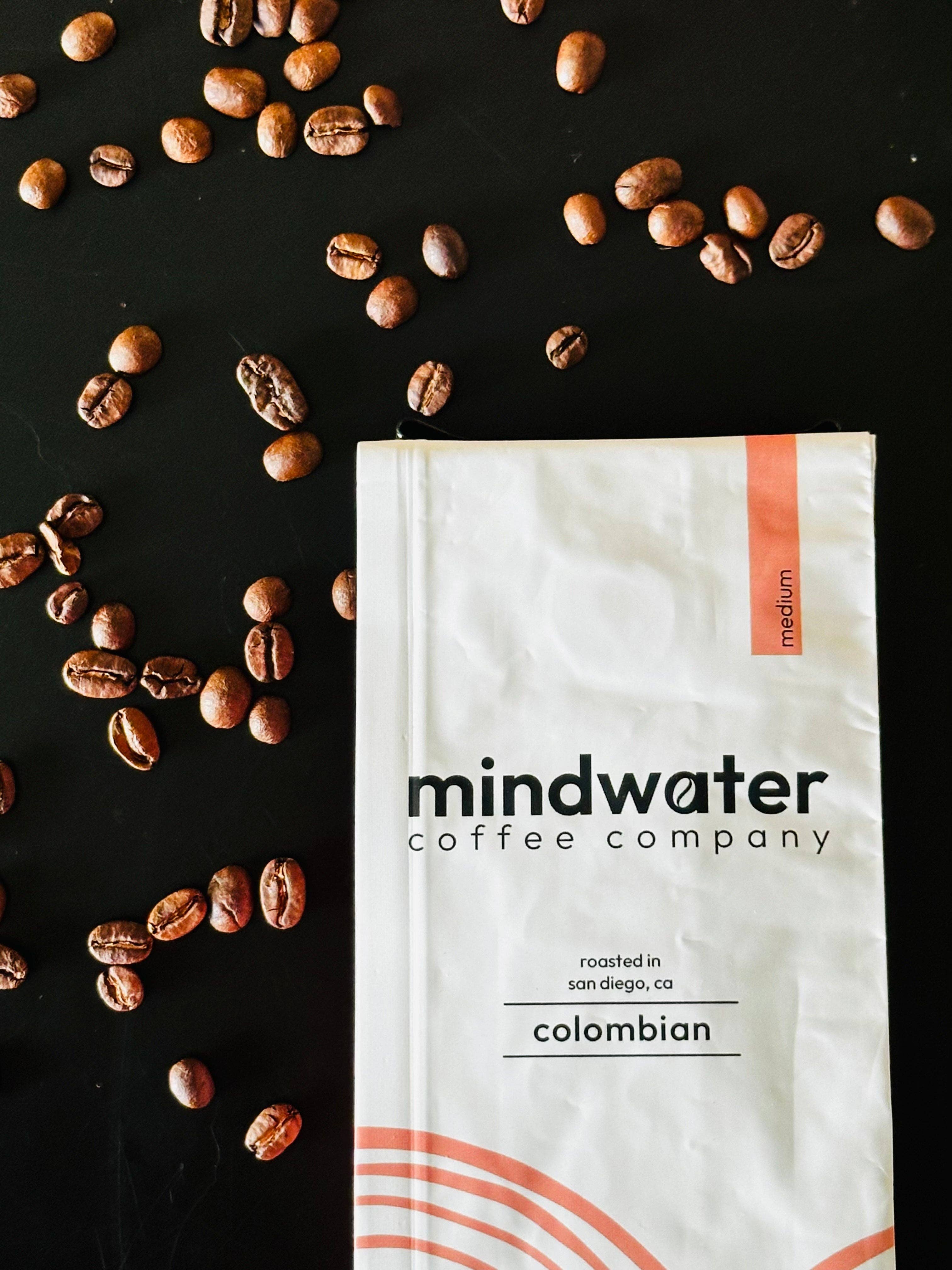 Mindwater Coffee Company - Wholesale Coffee Beans - 12 oz Medium Roast Colombian Coffee - Whole Bean1