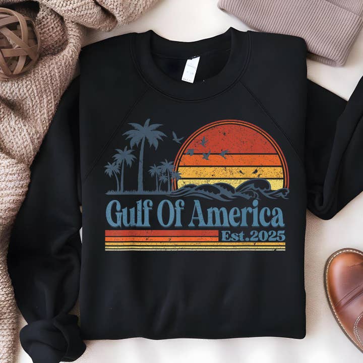 NVC Ecommerce LLC - Vente Sweat-shirt à imprimés – femme - T-shirt Gulf Of USA America Est 2025, Sweatshirt d'été2