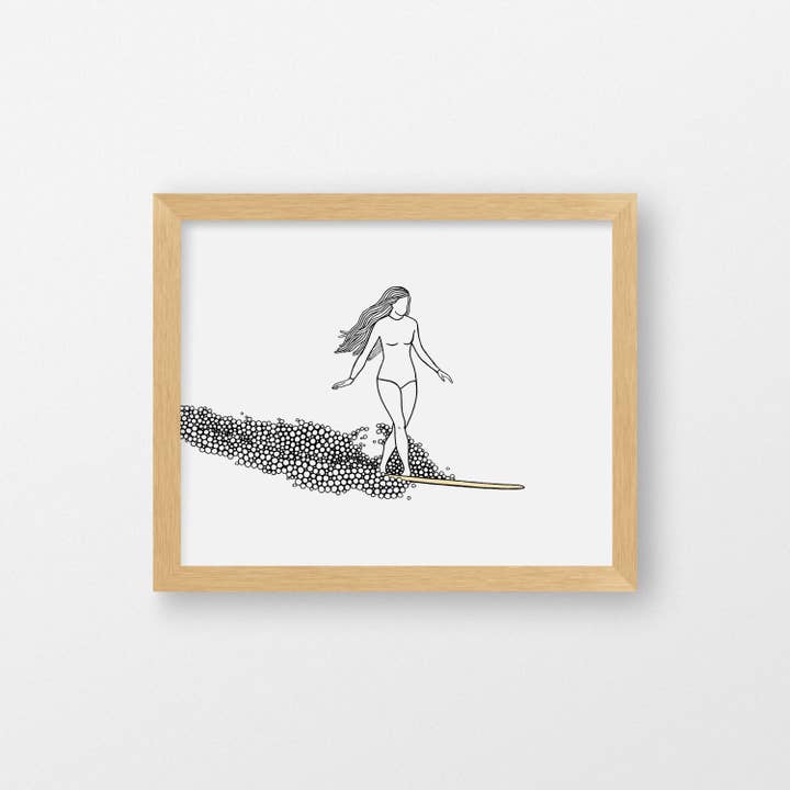 "Cross Step", Surf Art Print for wholesale by Meg Jacovino - Thoughtfully Hand Drawn