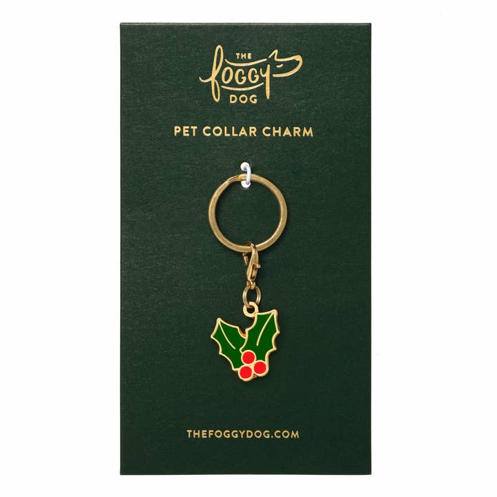 The Foggy Dog - Wholesale Pet Collar Charm - Cat/Dog - Holly Collar Charm