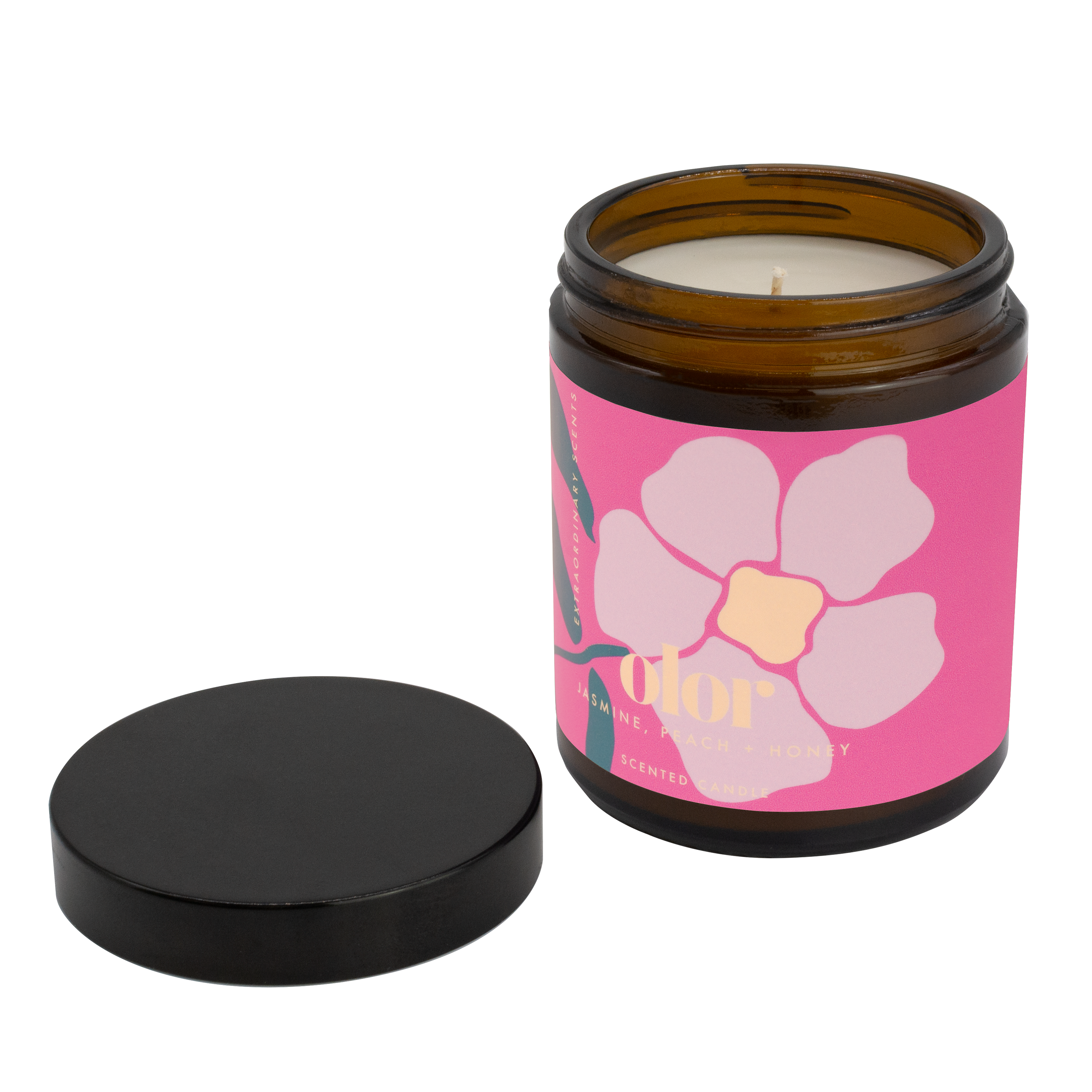 OLOR - Wholesale Jar/Filled Candle - Jasmine, Peach + Honey Jar Candle2
