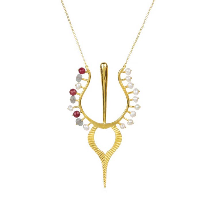 Nostalgi Halsband - Silver, Pärla, Agat, Labradorit för wholesale av Eleni Orfanou