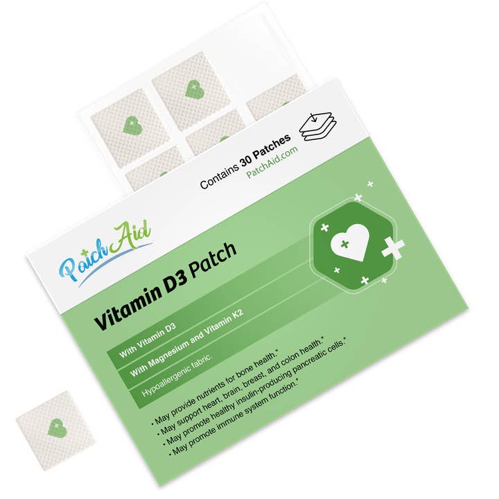 PatchAid – Großhandel Nahrungsergänzungsmittel/Vitamin zum Einnehmen – Vitamin D3 mit K2-Pflaster — Unterstützung für Knochen, Herz und Immunsystem6