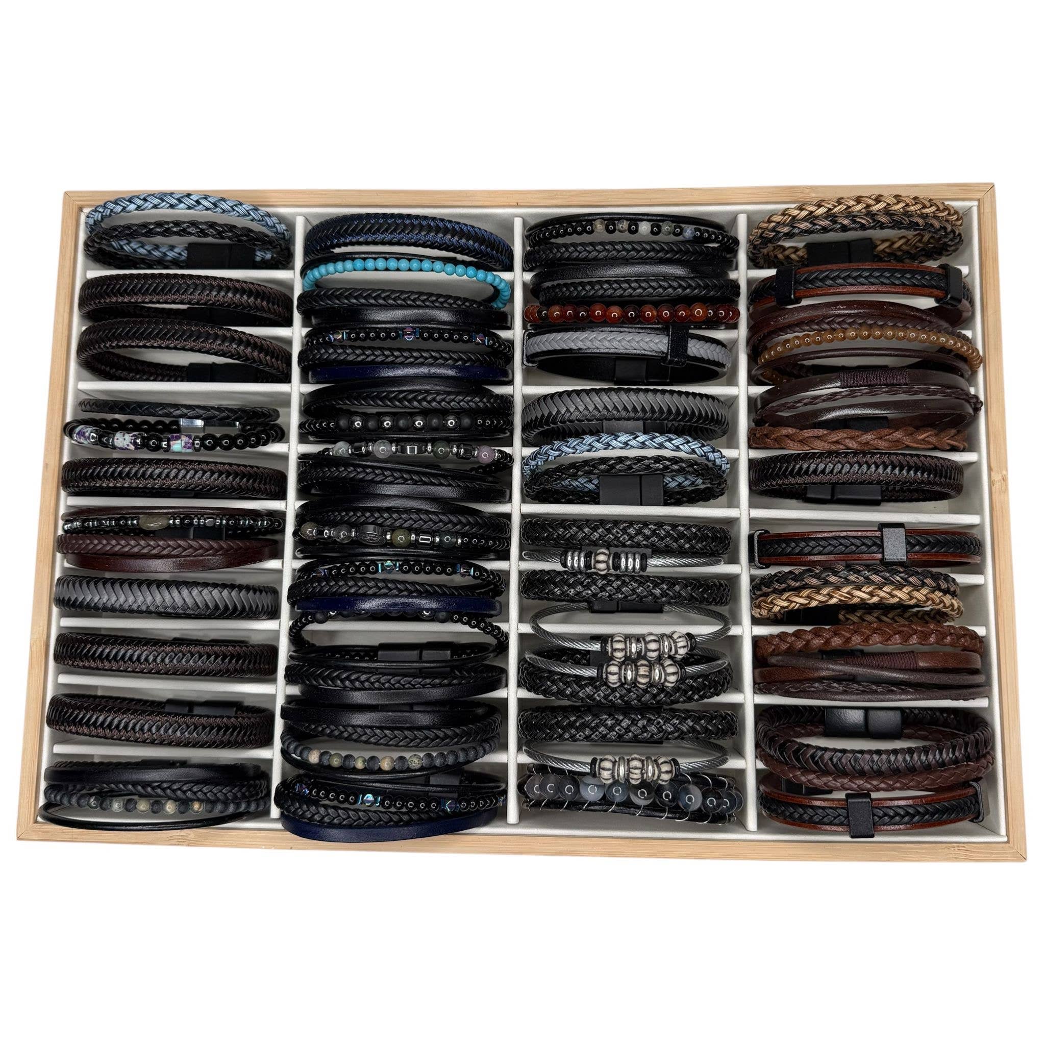 Loli – wholesale Cuff bracelet – Men’s Leather & Bead Bracelet Mix – 48 Piece Display0
