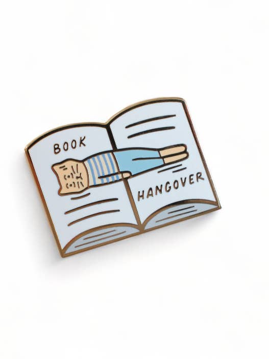 Book Hangover Enamel Pin for wholesale by Desk of Sandra