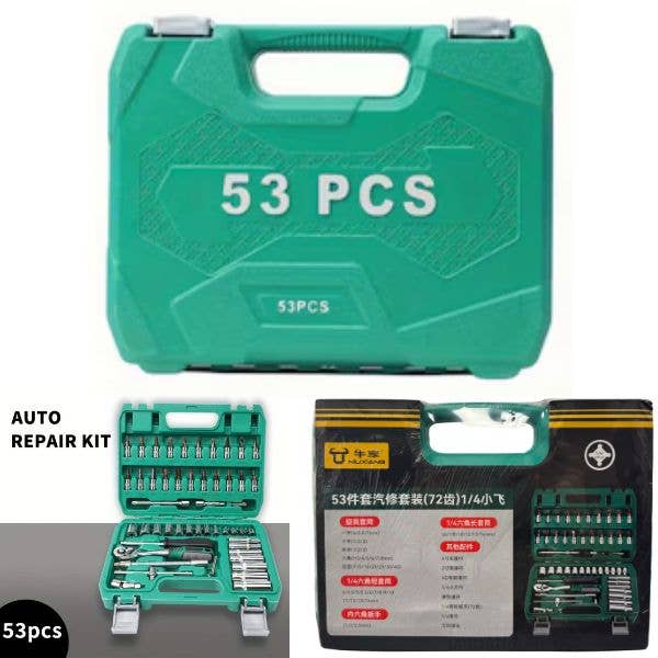 St. Louis Wholesale LLC - Wholesale Tool Set - Premium Tool Kit - 53PC Metric Ratchet Drive Set With Case