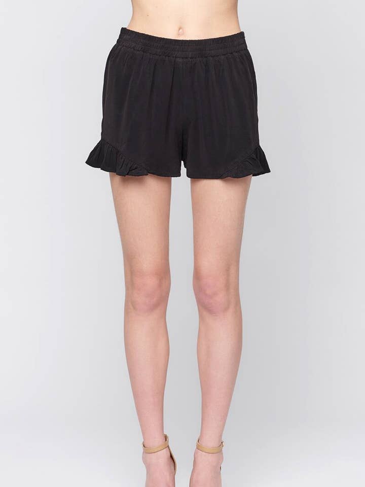 TENCEL-SHORTS MED RESÅR I MIDJAN OCH VOLANGER för wholesale av Maven West