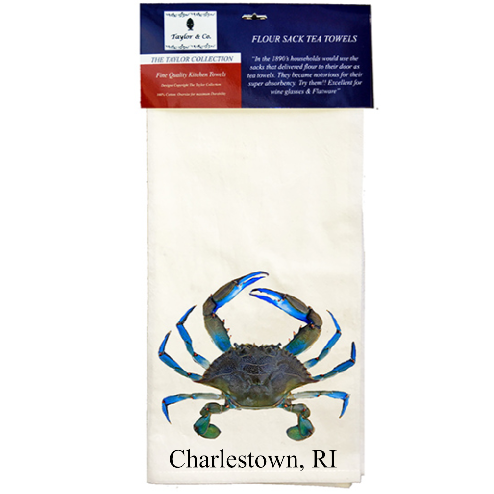 Taylor & Co.  - The Taylor Collection - Wholesale Tea Towel - Blue Crab Flour Sack Tea Towels..Min 12.0