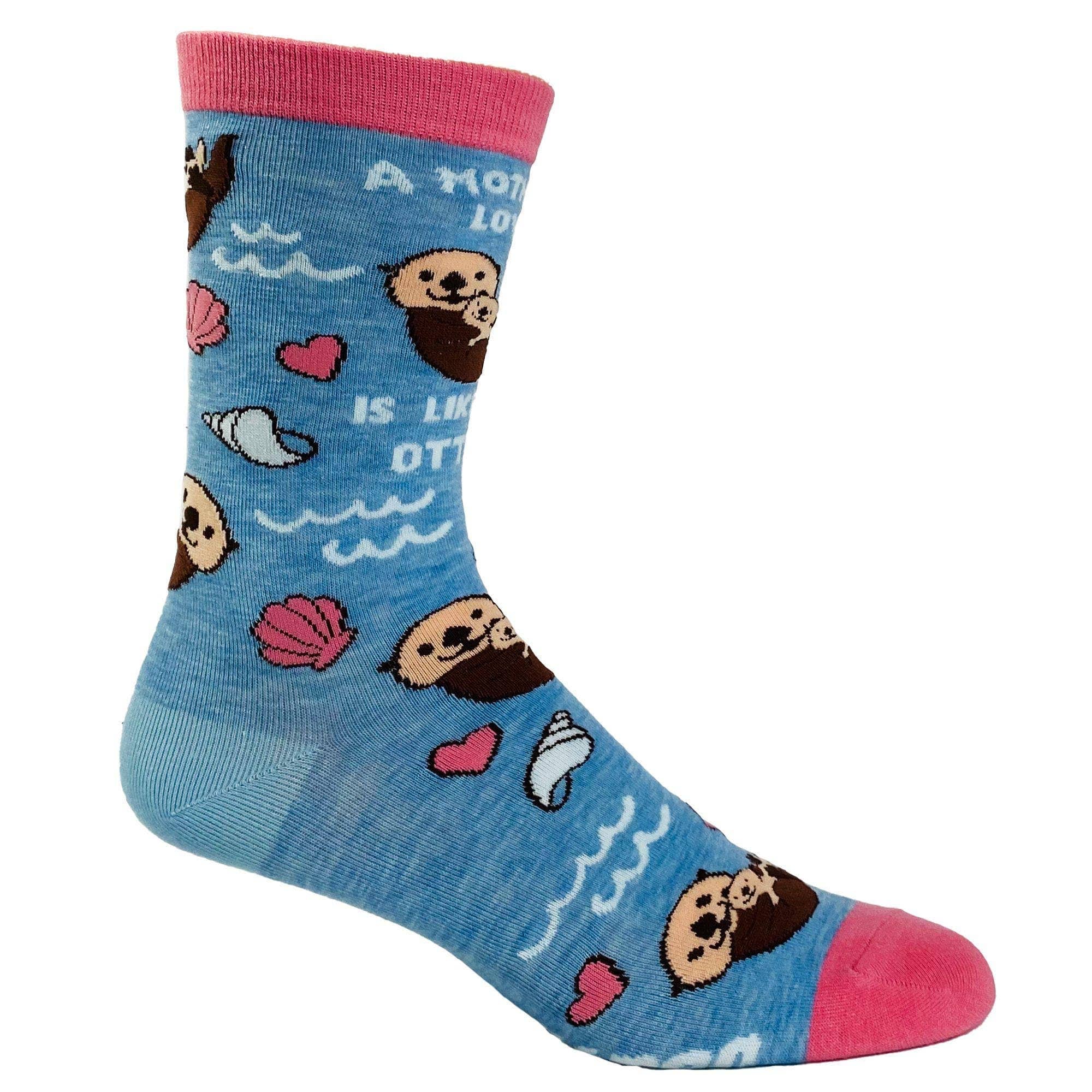 Blue A Mother's Love Is Like No Otter Socks Cute Animal Sock for wholesale on Faire3