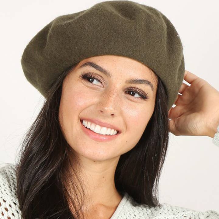Fashion City - Wholesale Beret - Women's - Women's Plain Color Wool Blend Beret Hats4