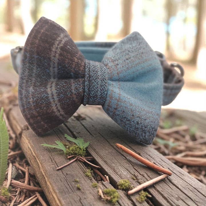 Coastal Fog bow and Collar for wholesale by Callies Place Pet Boutique