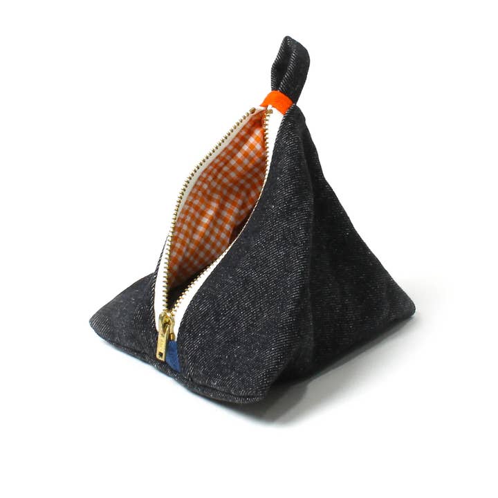 DEGEN - Wholesale Pouch - Women's - Black Denim Pyramid Pouch