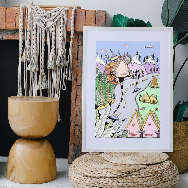 Impresión artística enmarcada en forma de giclée de The Traveler para venta al por mayor de Danielle Arden O’Malley Art