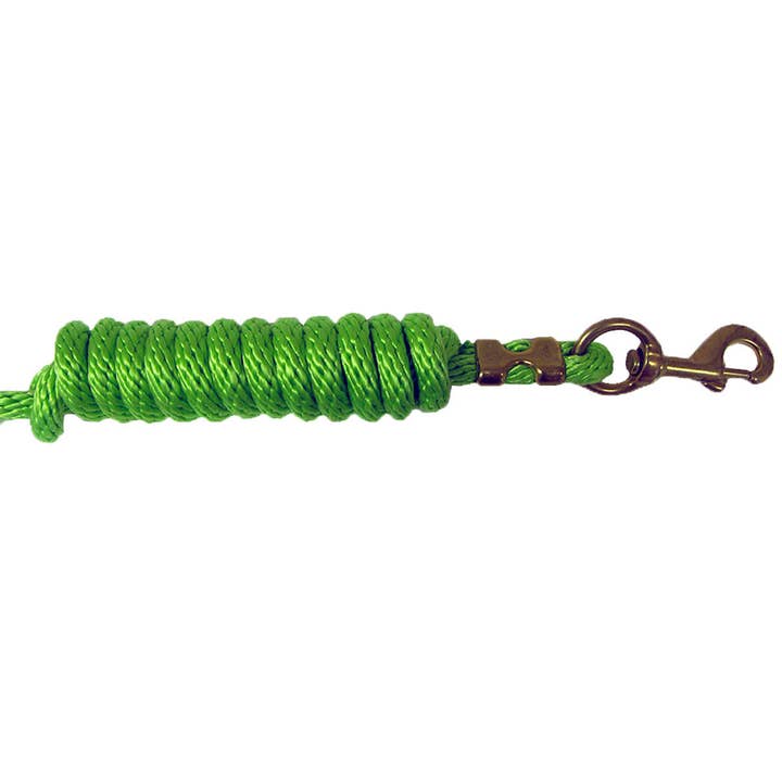 Poly Lead Rope Neon Green with Solid Brass Snap 5/8" x 8' for wholesale by Intrepid International