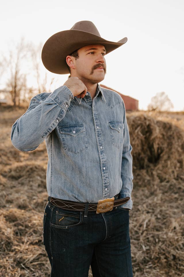 Men's Denim Western Shirt-M-25001 for wholesale on Faire2