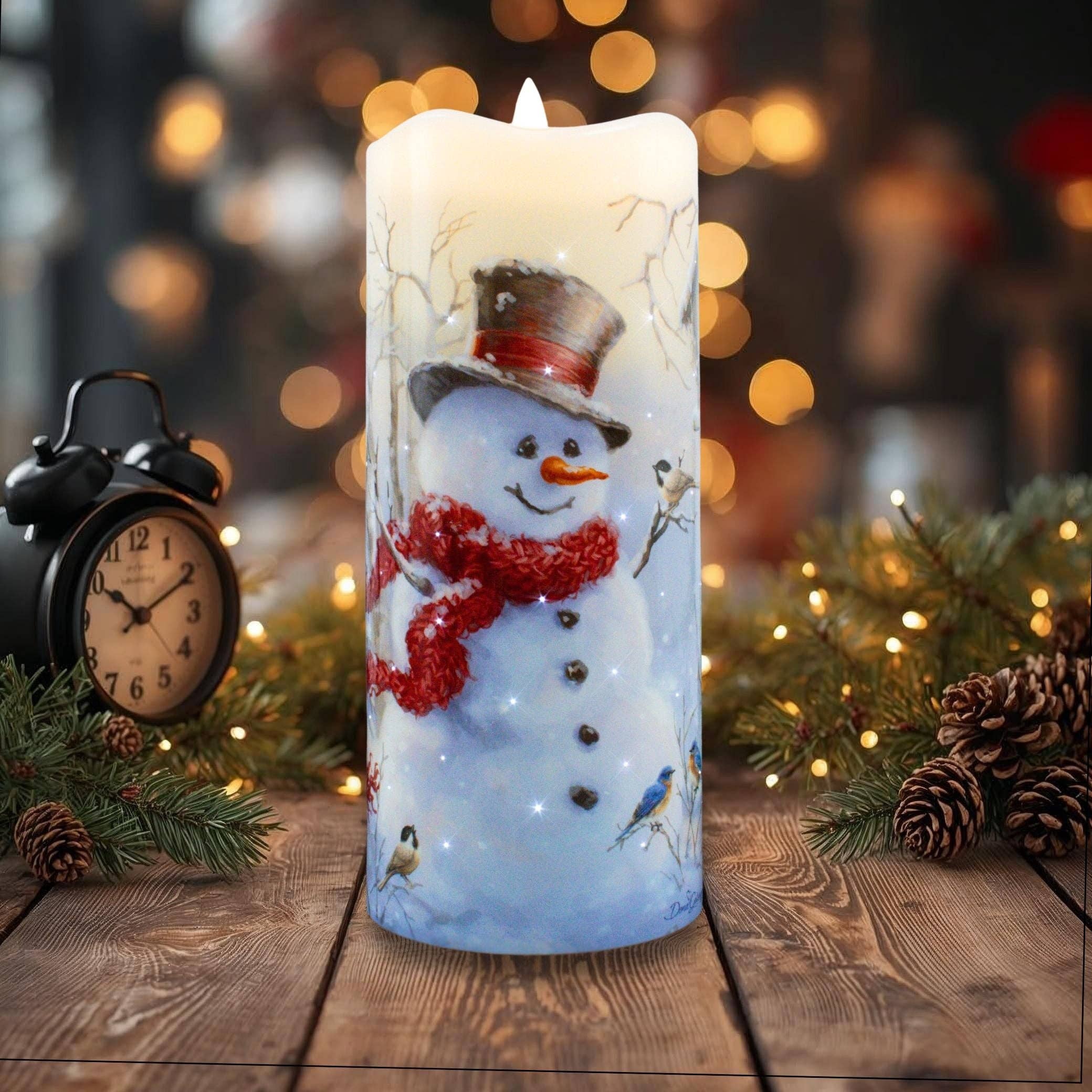 Glow Decor - Wholesale Flameless Candle - Snowman Fiber Optic Candle3