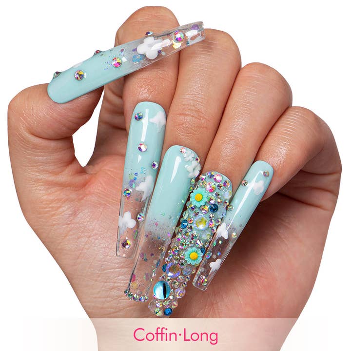 LOVFUL Stellar Haze Handgemachte Wiederverwendbare Vollabdeckende Kunstnägel H316 für den Großhandel von Laflare