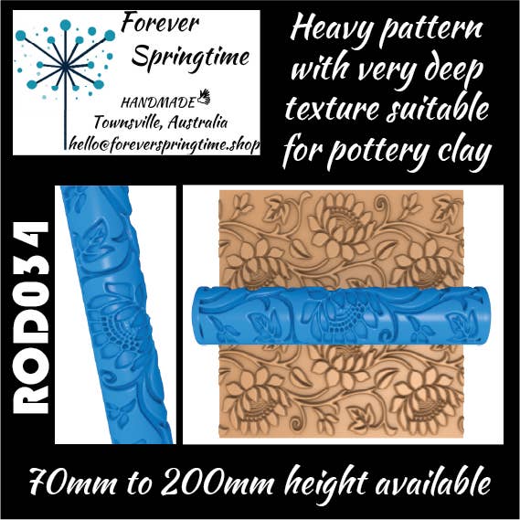 Forever Springtime - Wholesale Craft tool - Textured roller ROD034: Art, Baking, Craft5