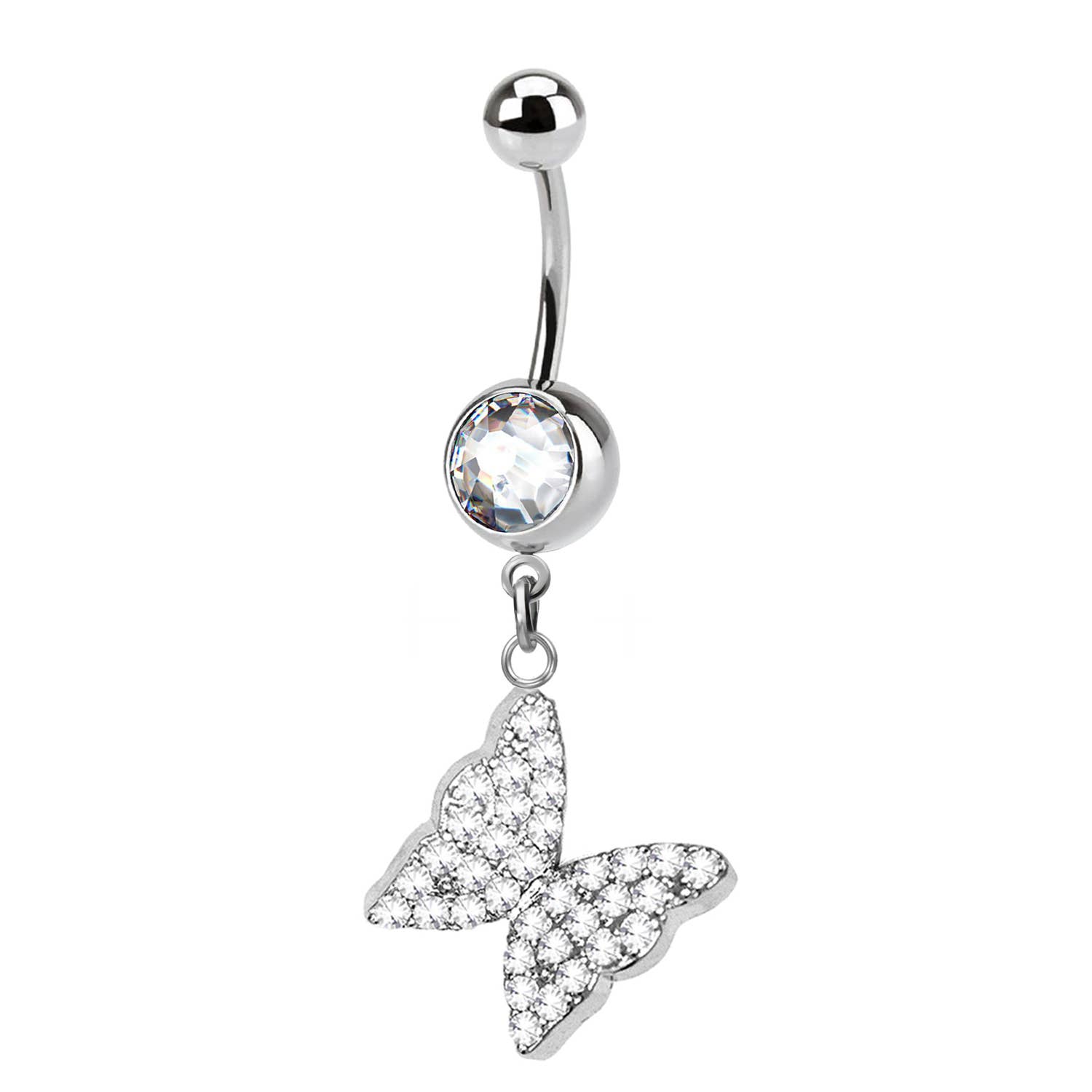 Awaken - Wholesale Belly Ring - Belly Button Piercing with Butterfly Pendant - PD-R43