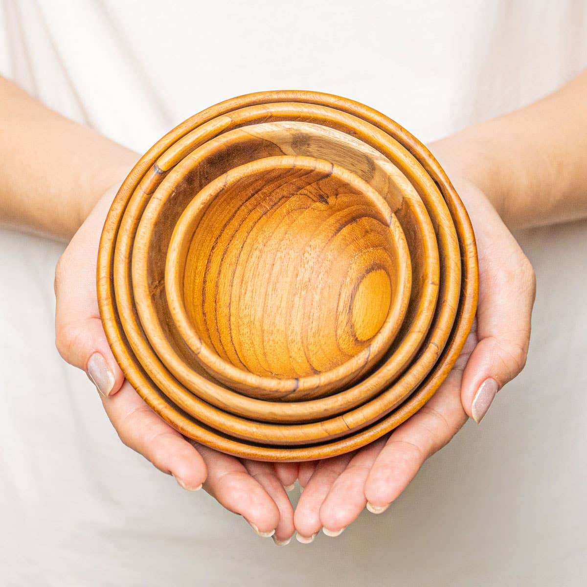 Rainforest Bowls - Wholesale Bowl - Round Teak Wood Mini Dipping Bowl6