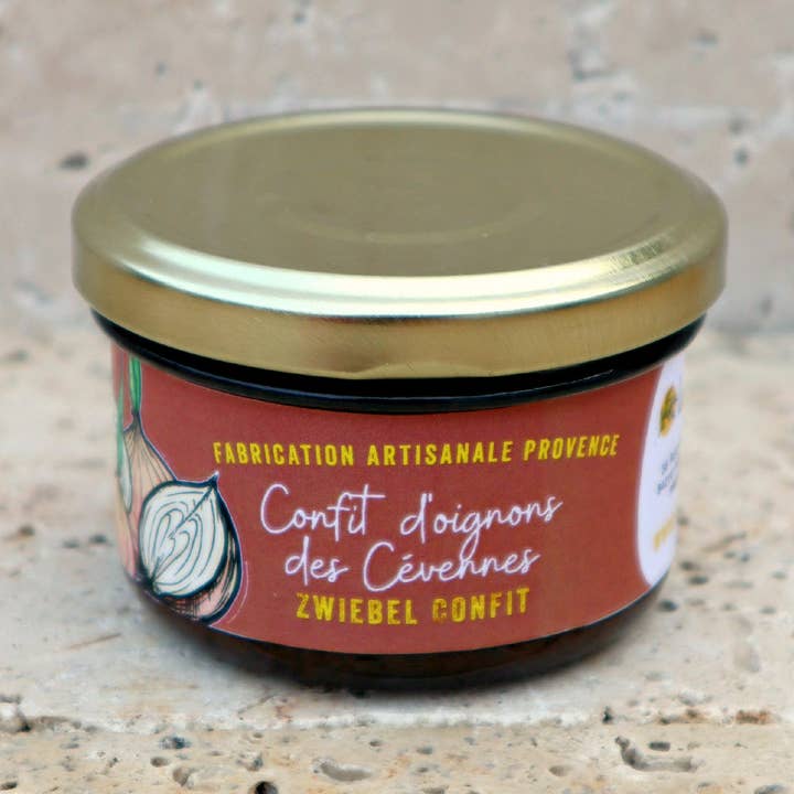 Cipolle confit con olive nere delle Baronnies per la vendita all'ingrosso da parte di La Sariette