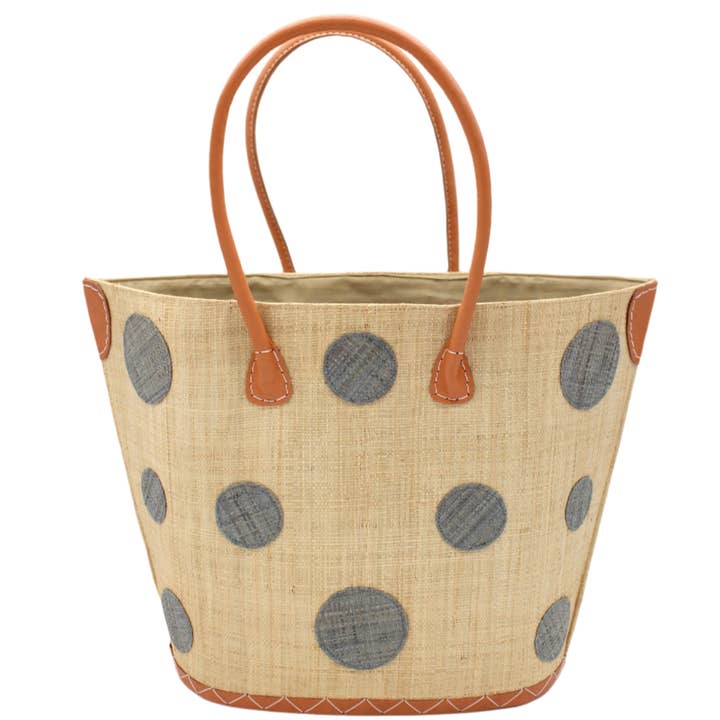 Shebobo - Wholesale Tote Bag - Women's - Capri Polka Dot Small Straw Tote Bag2