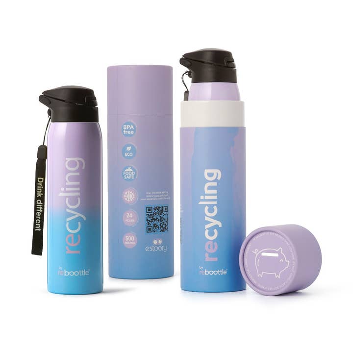 Bottiglia termica THERMO RCL – Blu & Lavanda per la vendita all'ingrosso da parte di Reboottle