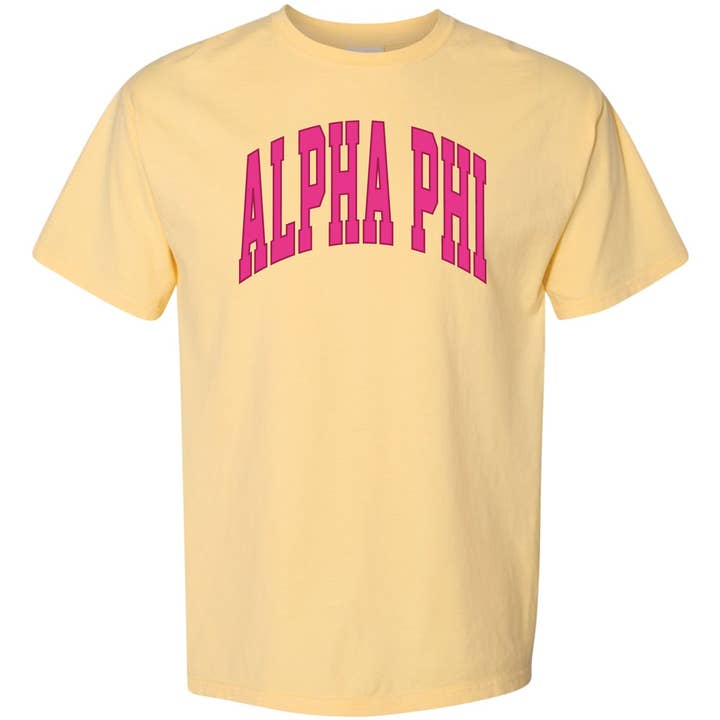 Alpha Phi Varsity Letters Tshirt for wholesale by Swag