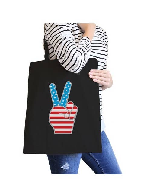 American Flag Peace Canvas Bag for wholesale by 365 In Love