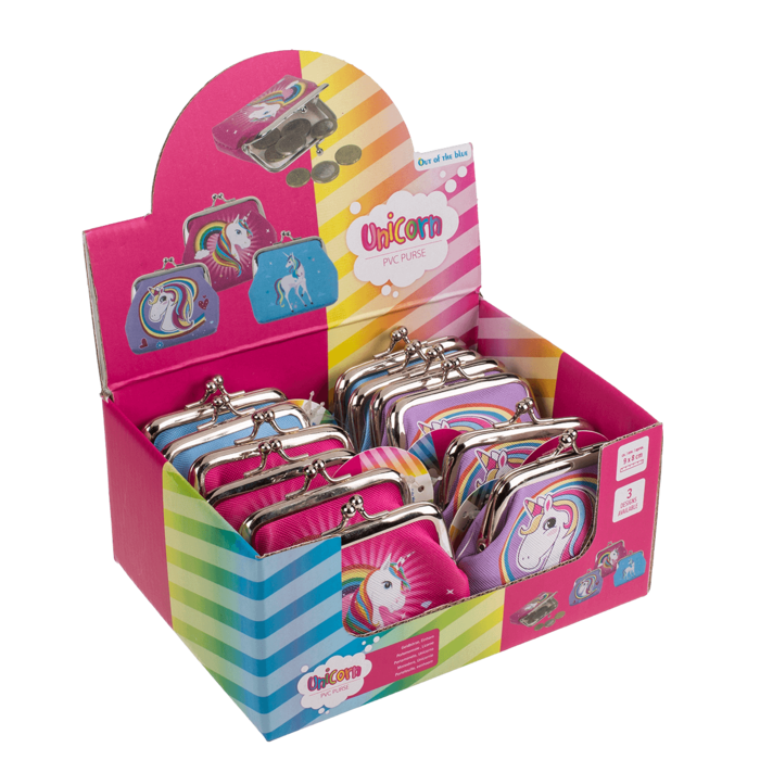 Out of the blue KG - Wholesale Coin Purse - Kids - PVC Purse, Unicorn,2