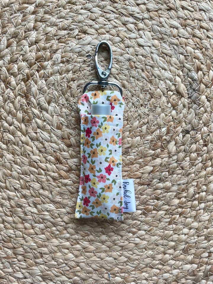 Pink Orange Yellow Mini Floral Lip Balm Holder for wholesale by Designs by Rachel Joy