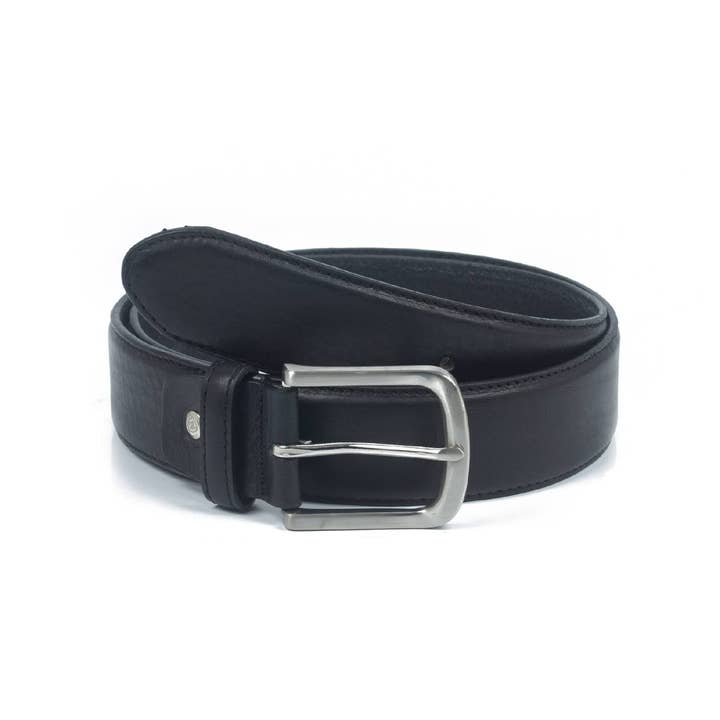 B-VAKEMA-BLACK black leather belt for wholesale by Men's Heritage