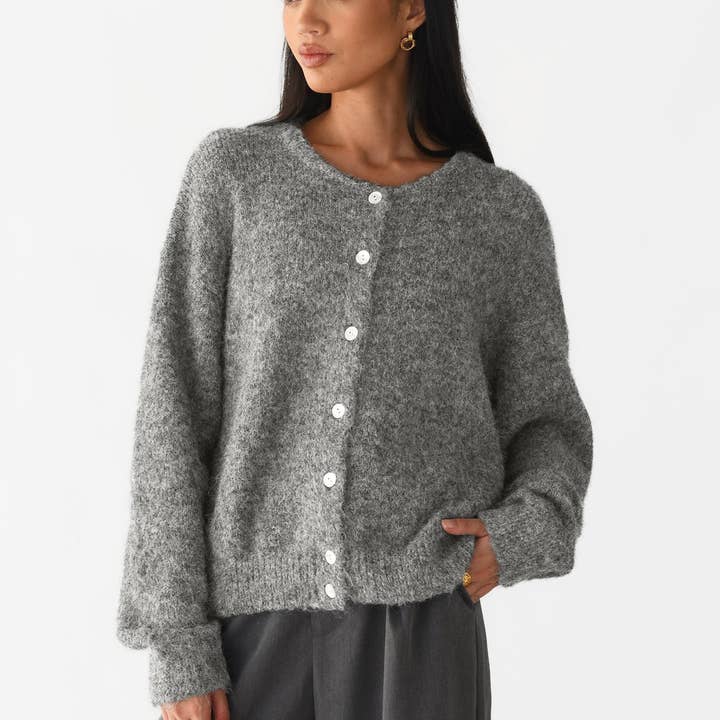 Suhkasana - Wholesale Cardigan - Women's - Soft Wool Blend Knit Cardigan Women Button Front Sweater8