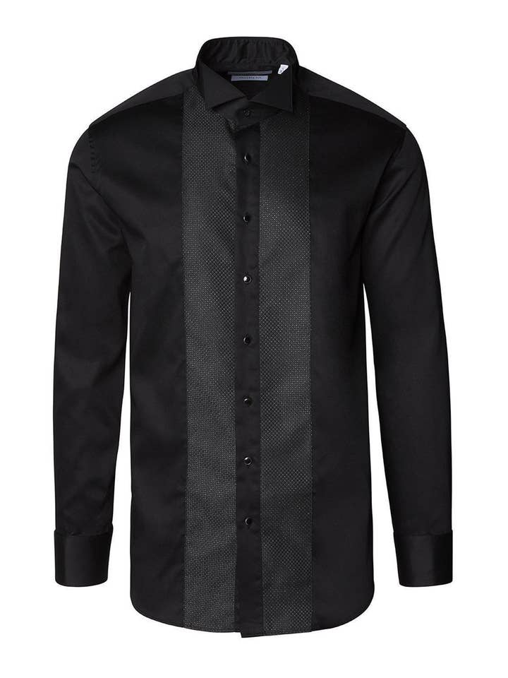 Men's Pique Bib Tuxedo Shirt - Black Black for wholesale on Faire