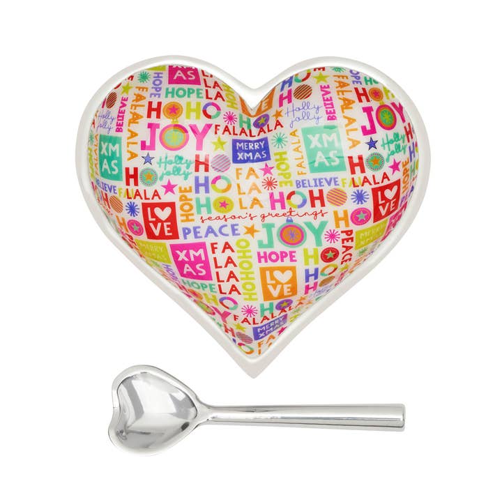 Inspired Generations - Wholesale Christmas decoration - Happy Christmas Santa Heart with Heart Spoon2
