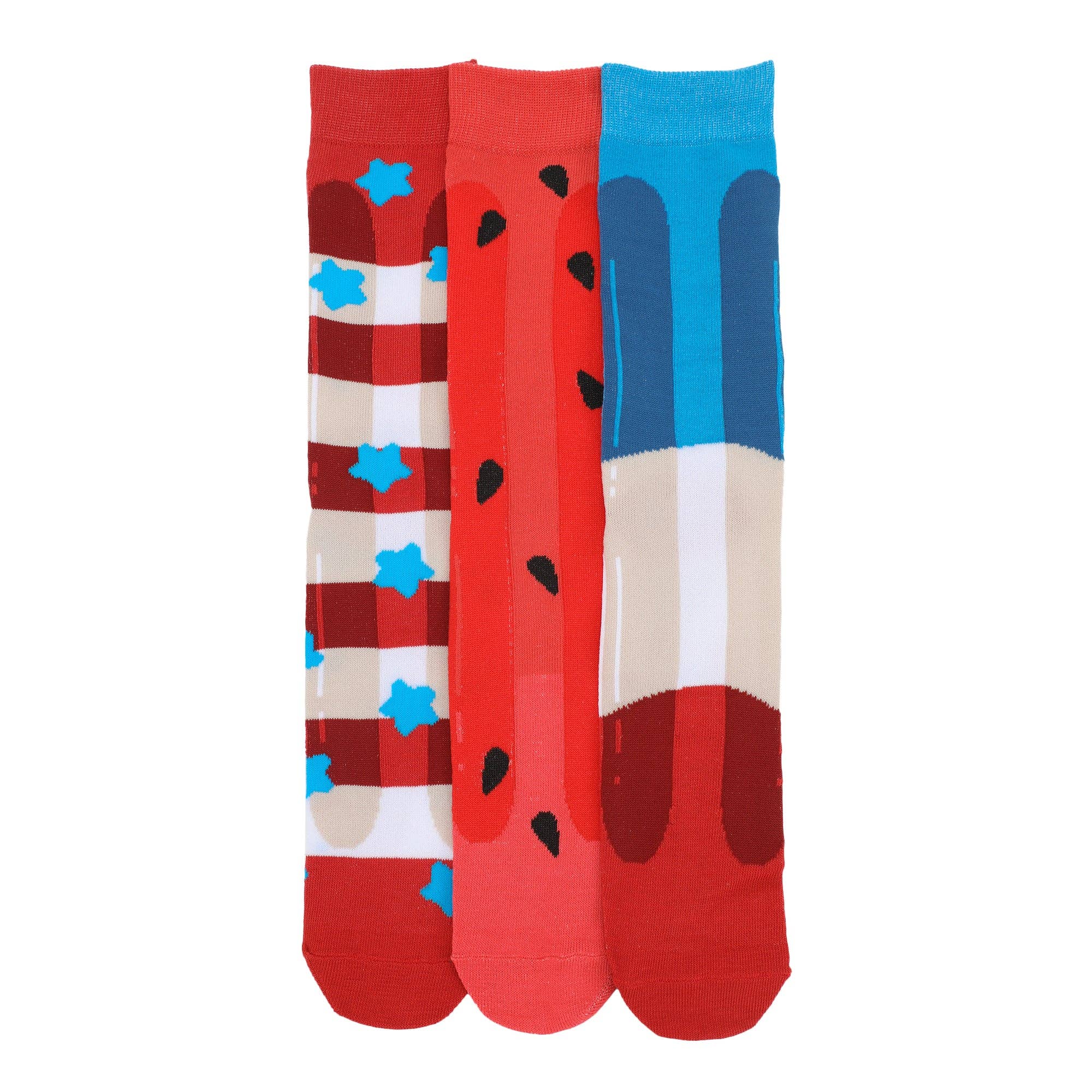 Bioworld Merchandising - Wholesale Socks - Men's - Ice Cream Truck Treats 3-Pair Men's Casual Crew Socks-OSFA1