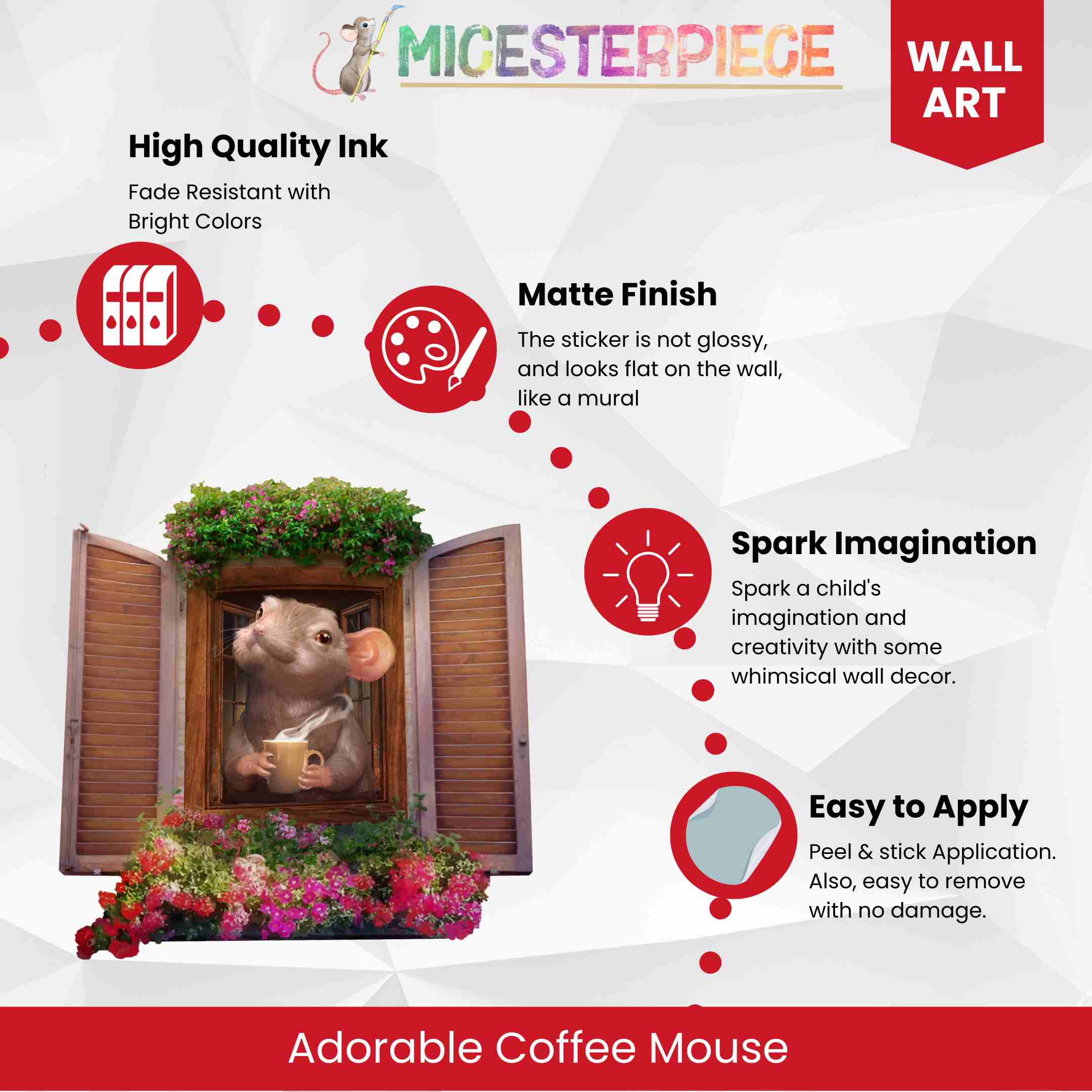 Micesterpiece - Wholesale Wall Decal/Stickers - 3D Coffee Mouse Hole Wall Sticker Decal - Micesterpiece5