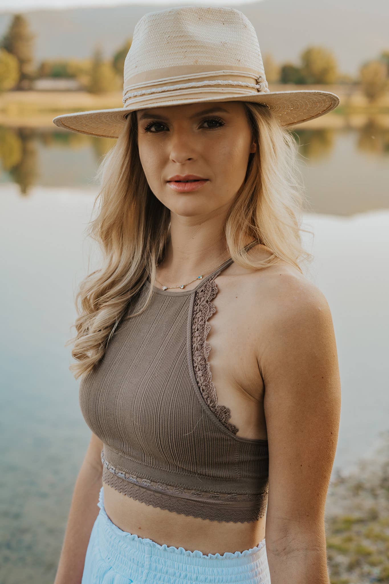 Ivory Rancher Wide Brim Straw Hat - Style Corinth for wholesale on Faire6