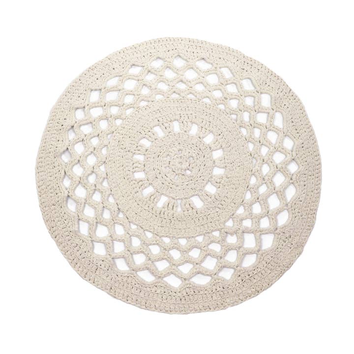 DIY Set Crochet Round Rug RibbonXL Sandy Ecru for wholesale by Hoooked Yarns