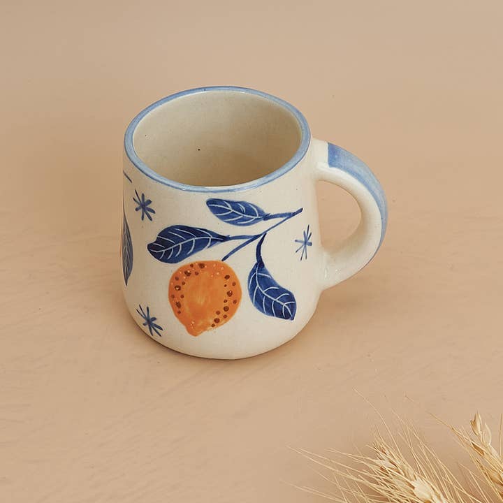 Casa Amarosa - Wholesale Coffee Mug - Lemon Coffee Mug- Yellow , 3.5 X 3 Inches